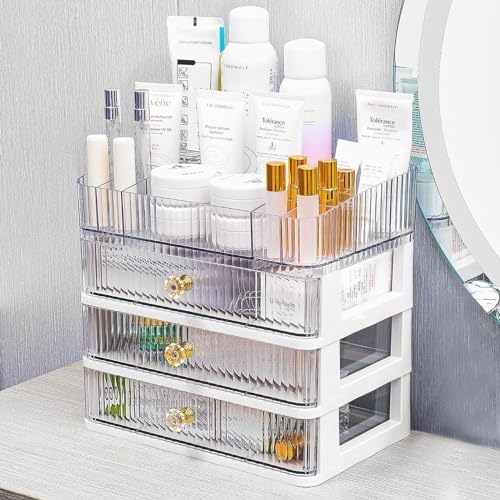 Gikisla Makeup Organizer for Vanity, Large Capacity Cosmetic Storage