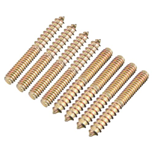 Image of uxcell 1 /4-20x2 Hanger Bolts, 8pcs Double Ended Screws Wood Dowel Screws for Furniture