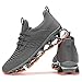 Men's Slip on Walking Running Shoes Blade Tennis Casual Fashion Sneakers Comfort Non Slip Work Sport Athletic Trainer Dark/Gray