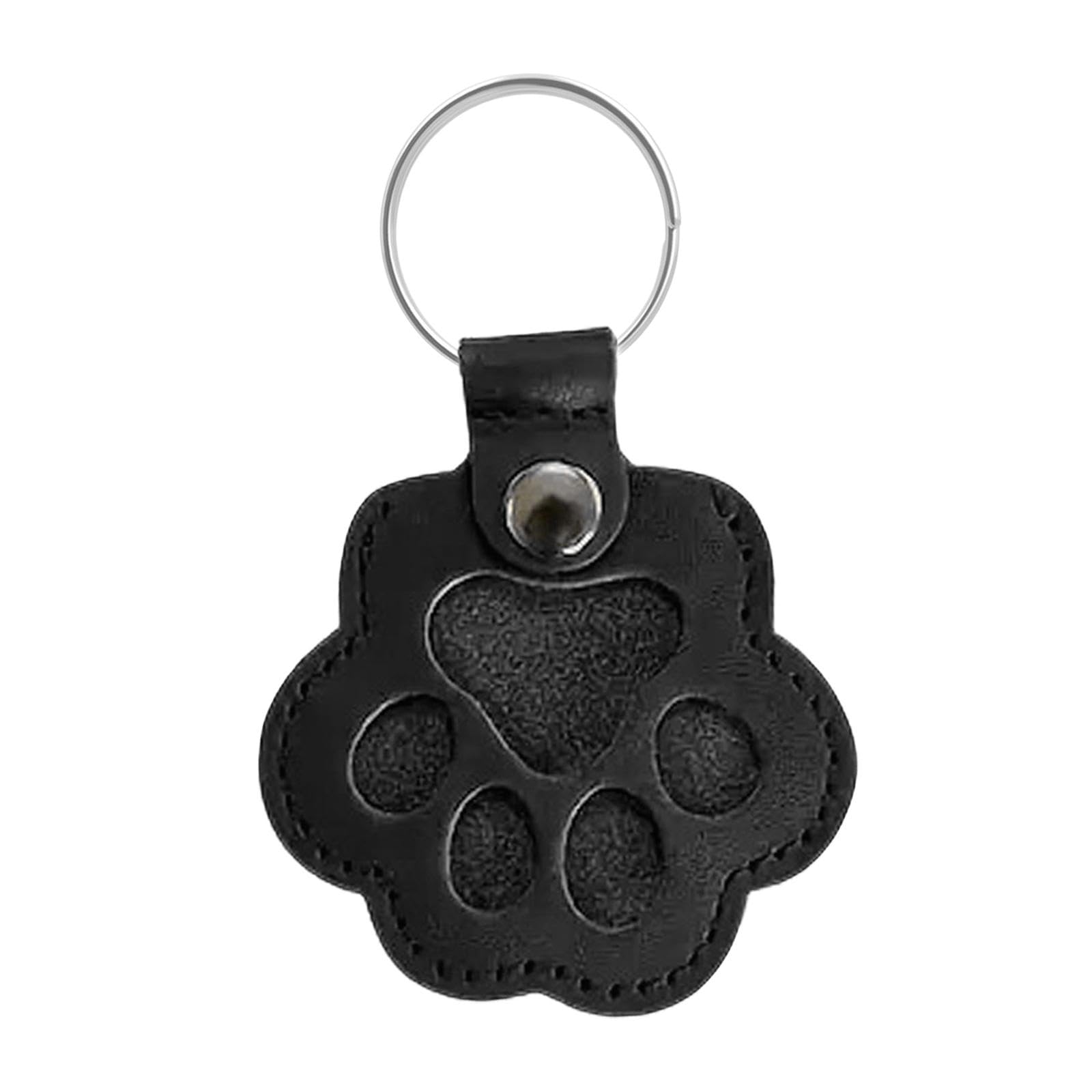 ecomistiq®dog cat paw shaped keychain cute cat hair storage holder for pet lovers gift black
