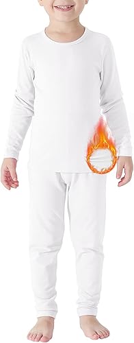 Boy's Thermal Underwear Warm Baby Long Johns Sets Toddler Winter Clothers Ski Thermal Underwears White (110) /4T-5T