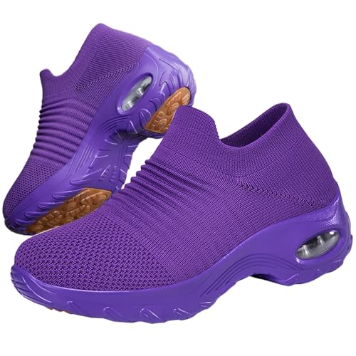Image of Non Slip Work Shoes Women, Slip On Sneakers Women,Work Shoes Walking Gym Nurse Mesh Casual Fashion Sneakers Comfort Breathable Lightweight