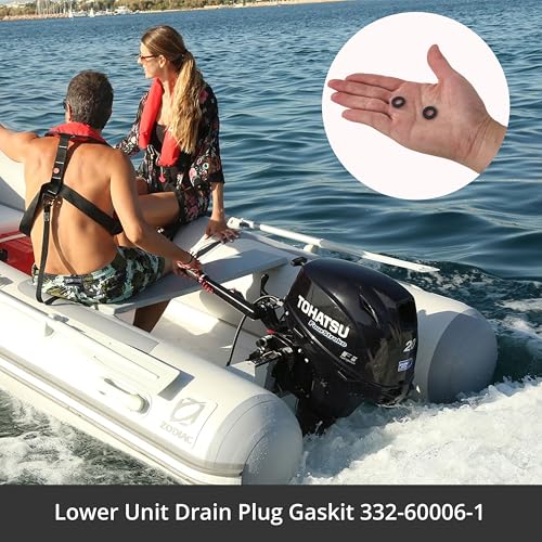 Image of 15 Pcs Tohatsu Lower Unit Drain Plug Gasket 332-60006-1, Lube Drain Screw Washer Replacement for Tohatsu 332600060M /332600060 Boat Drain Plug, Mallor 9-60103 332600060, Mercury 27-95220 332600061M