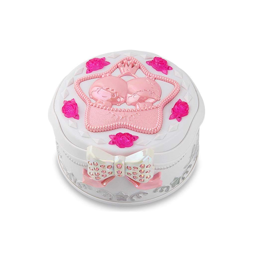 DFHEsdfD Musical jewellery box, Mirror Dressing Creative Sweet Cake Shape Eight Music Box Clamshell Lattice Jewelry Storage