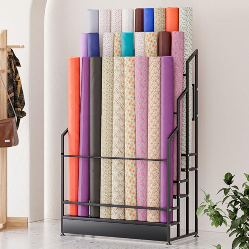 Support vertical à 3 niveaux pour rouleau de tissu et film de nappe noir