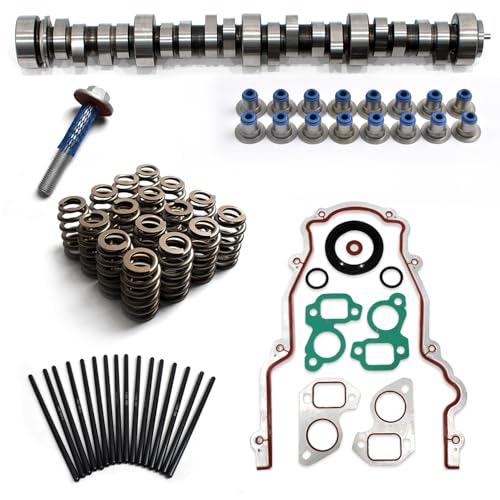 BTSCAR E1841P Sloppy Stage 3 Camshaft Kit .595with Springs Pushrods Lifters Set Compatible with 1997-2013 Chevrolet GMC LS 4.8 5.3 5.7 6.0 6.2 V8 LSx Engine Replace PAC-1218 HL2148S 7.400