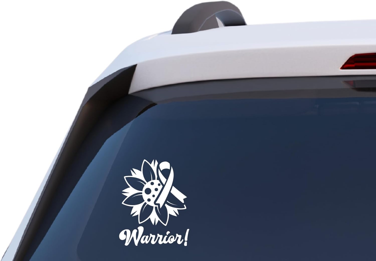 Sunflower Cancer Awareness Warrior Vinyl Decal Sticker, Waterproof Die Cut, 5.5 x 6.8 Inches