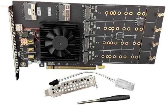 PEX4.0 Twelve disc M.2/U2 Full/Half Height PCIe Expansion Card Mute Split Free and Driver Free