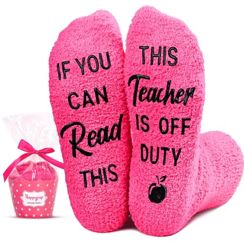 Product Image of the HAPPYPOP Teacher Appreciation Gifts - Fuzzy Socks for Women, Best Cool Funny Gifts for Female Teacher