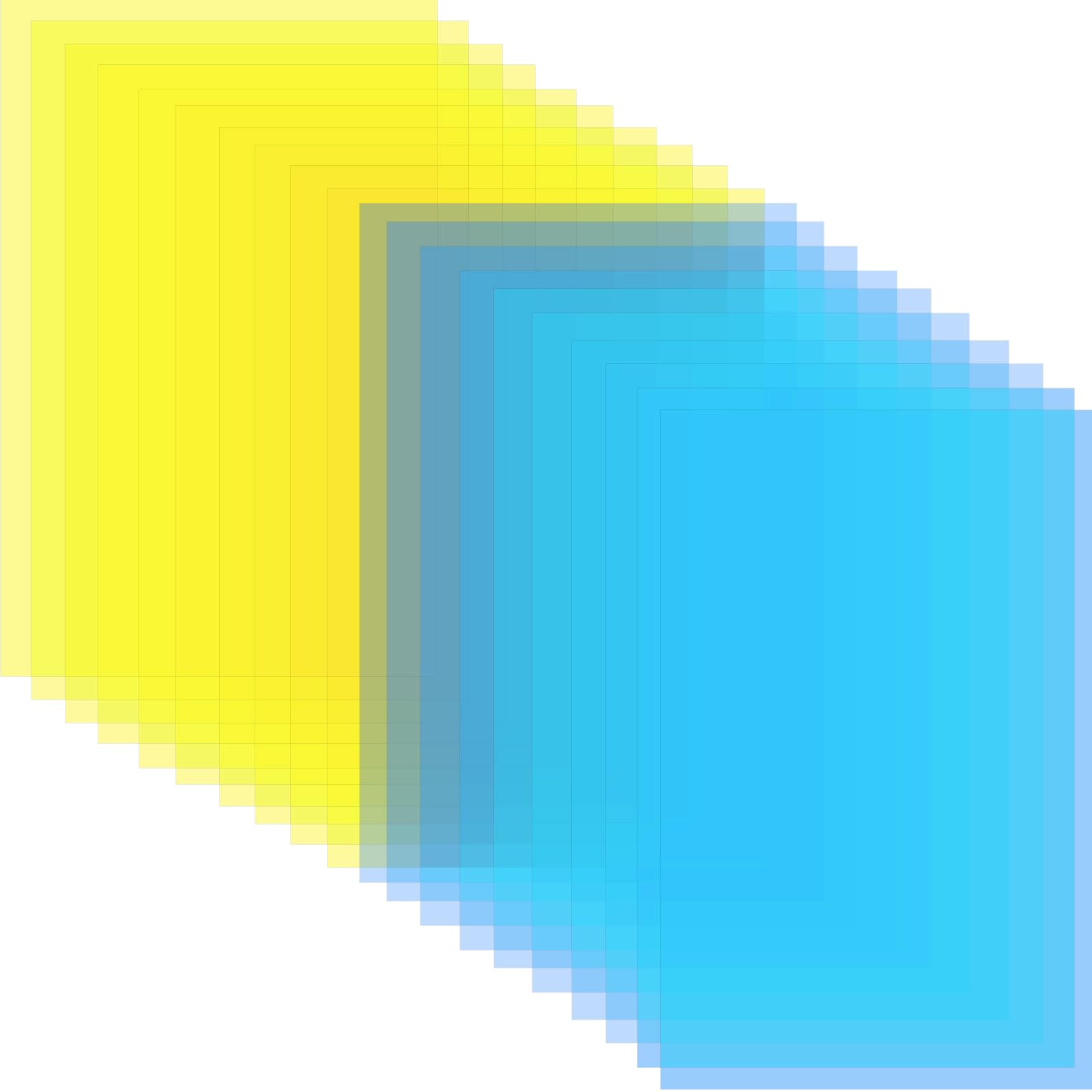 20PCS Dyslexia Overlays A4 Blue Yellow Overlays for Dyslexia Coloured Overlays for Reading Dyslexia Adults Children ADHD Reduce Visual Stress Dyslexia Aids