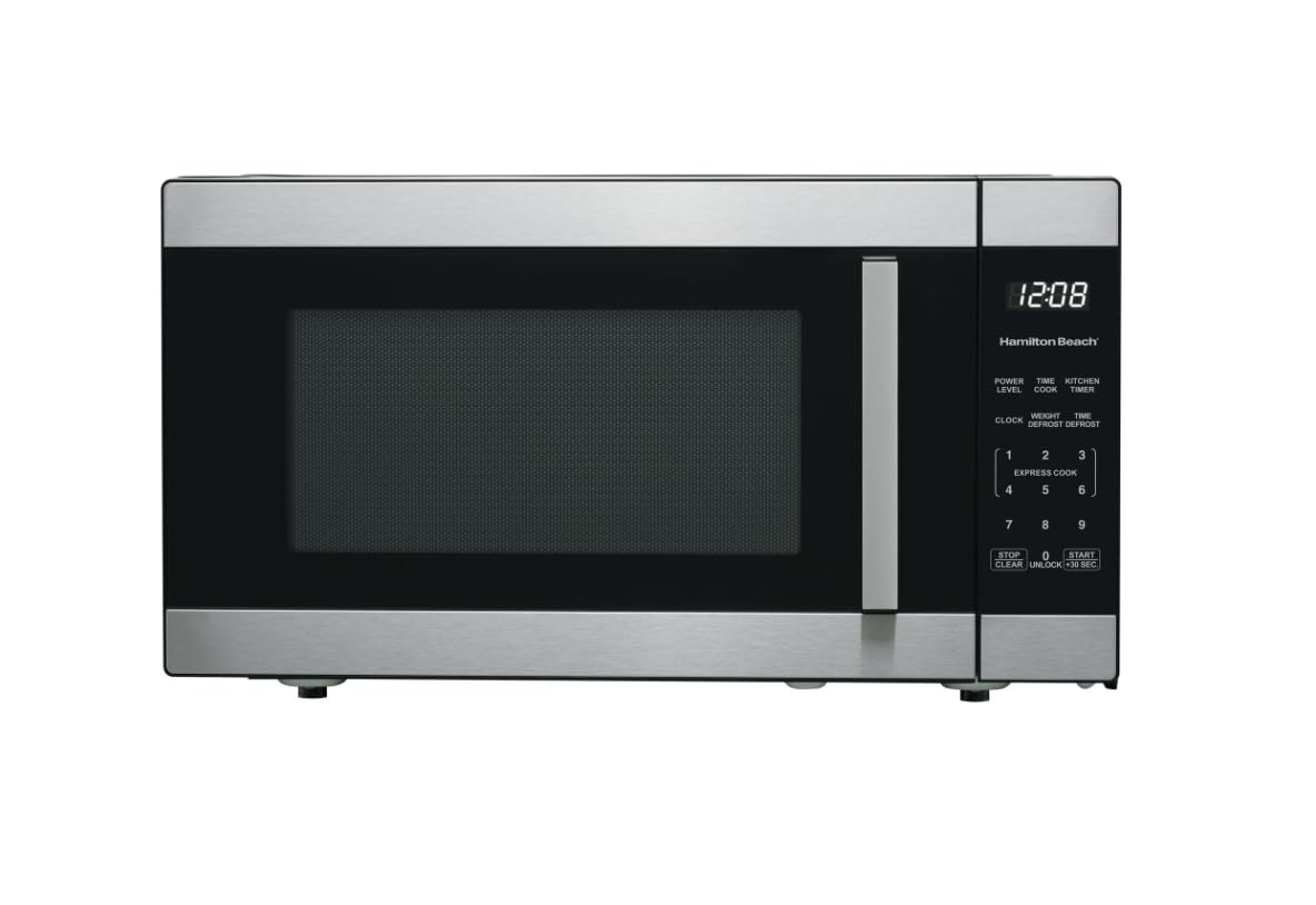 Aurevia SenseCook Pro Countertop Microwave 1 6 Cu Ft 1100W Stainless Steel LED Display 7 Sensor Cook Options
