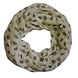 Größe ca: 90 cm x 180 cm Soul-Cats Loopschal Tuch Loop Schal Rundschal Halstuch XXL punkte, Farbe: creme