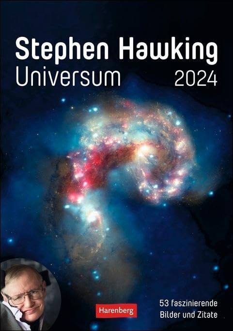 Stephen Hawking - Universum Wochenplaner 2024. Spannender Wandkalender mit 53 faszinierenden Bildern und Zitaten. Terminkalender 2024 für die Wand. 25 x 35,5 cm: 53 faszinierende Bilder und Zitate