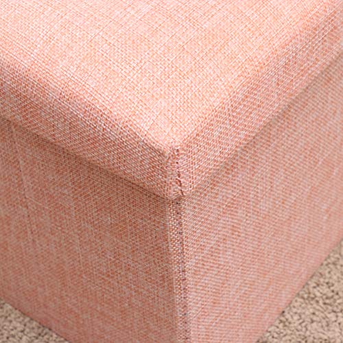 Doitool Linen Storage Ottoman Cube Storage Stool Bench Folding Storage Ottoman With Removable Lid Foot Rest Stool Toy Box Chest Holder For Home Kids #TOP7