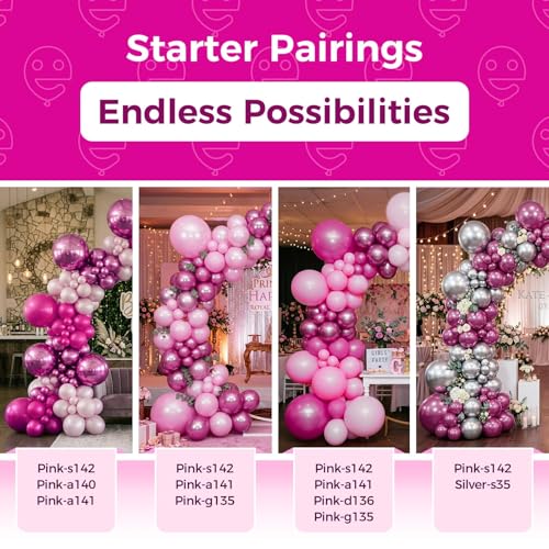 Image of Bezente Metallic Hot Pink Latex Party Balloons - 100 Pack 12 inch Round Helium Chrome Dark Pink Magenta Fuchsia Balloons for Bachelorette Wedding Birthday Gender Reveal Party Decorations