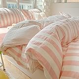 LYQZY Juego de sábanas de 4 piezas, sábanas de algodón, sábanas de bolsillo extraprofundo, cama transpirable y suave, juego de seda de hotel, ropa de cama de algodón fácil de lavar (rosa, 96 x 107