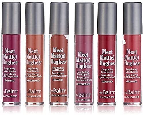 theBalm Meet Matt(e) Hughes 6 Mini Long-Lasting Liquid Lipsticks, 0.04 Fl Oz (Pack of 6) - Volume 2