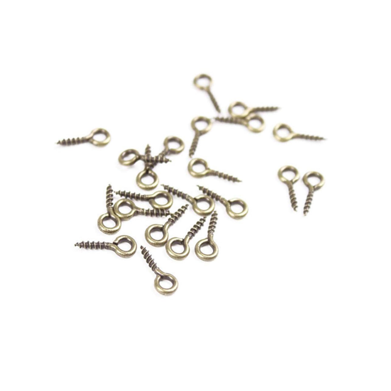 Angoily Jewelry Making Findings Screw Hoist Ring 800pcs/box Charms for Jewelry Sheep Eye Screw Hook Threaded Eye Pin Eyelet Mixed Sizes