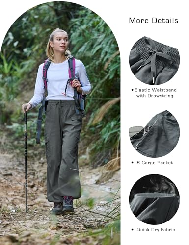 Image of Women's Cargo Pants 28 inch /30 inch Lightweight Quick Dry Casual Travel Pant Streetwear for Work Hiking Outdoor with 8 Pockets