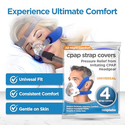 Image of resplabs CPAP Strap Covers | Compatible with Most Full Face and Nasal CPAP Mask Headgear | Universal | 4 Pack