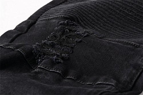 ZLZ Black Biker Jeans for Men, Slim Fit, Comfy Stretch Ripped Distressed Biker Pants, Designer Jeans4