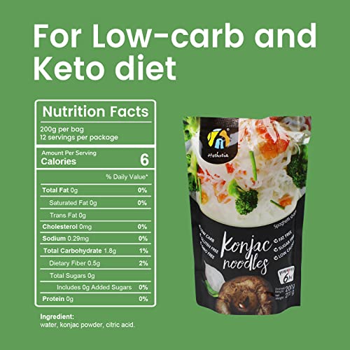 Image of Hethstia Konjac Noodle, Keto Shirataki Spaghetti for Healthy Diet, Low-Calorie, Low-Carb, Pre-Cooked and Ready to Eat, Gluten-Free, Vegan, Sugar-Free, Paleo-Friendly (57.14 oz, 6 Packs)