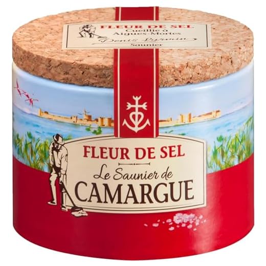 Le Saunier de Camargue Fleur De-Sel in 125 g Dose, Premium Meersalz aus Süd-Frankreich, Ideal als Finishing von Speisen