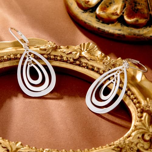 Sterling Silver Heart Earrings for Women 14K Gold Plated Love Heart Dangle Earrings Drop Hypoallergenic Leverback Huggie Hoop Earing for Women Trendy4