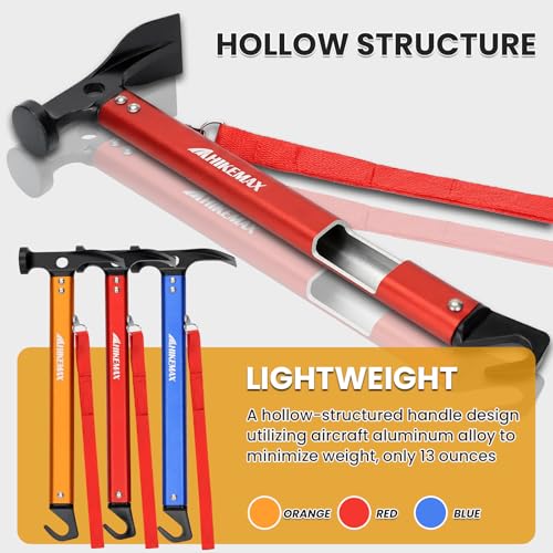 Hikemax Aluminum Tent Hammer Red