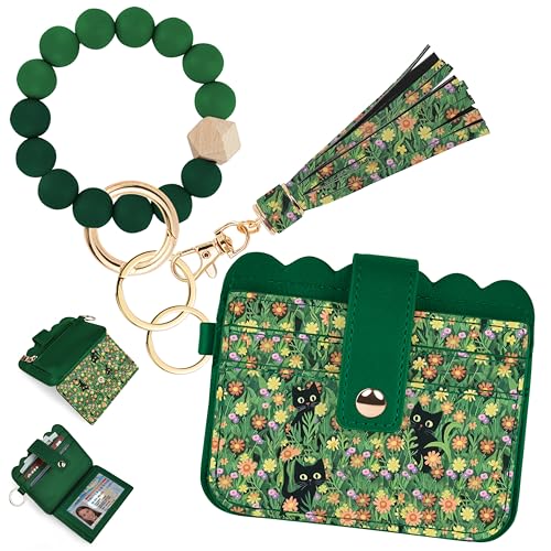 Image of Wristlet Wallet for Women with Keychain - RFID Card Holder Small Wallet Wristlet with Key Ring