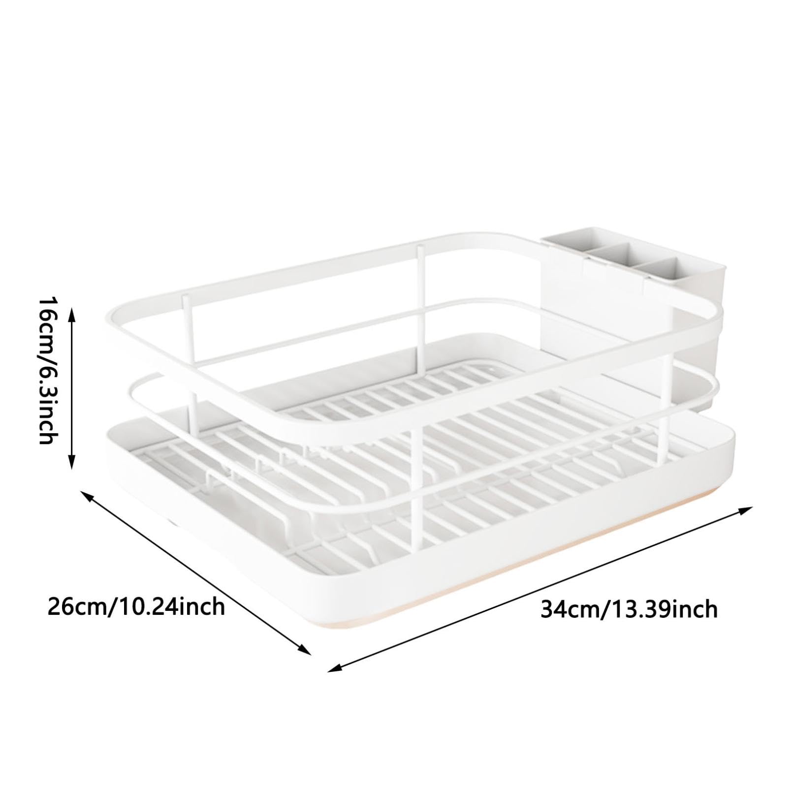 Abtropfgestell aus Edelstahl, Abtropfgestell mit Besteckhalter für Küchentheke, platzsparendes Design, Organizer für Geschirr und Utensilien