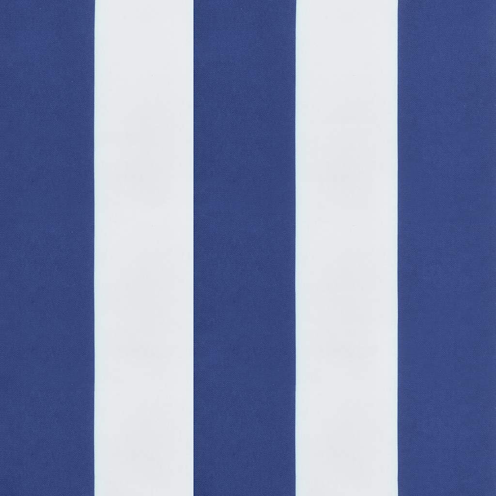 Nakładki na ławkę ogrodową, 2 szt. niebiesko-białe paski 150 x 50 x 7 cm, nakładka na siedzisko z poliestru z wypełnieniem z miękkiego włókna kanalikowego, antypoślizgowa dzięki taśmom