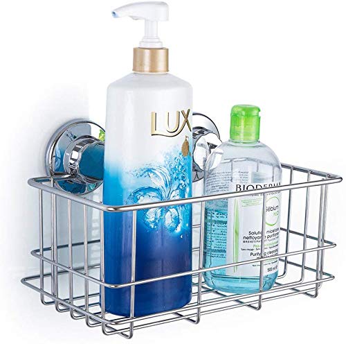 SANNO Suction Cup Shower Caddy Basket for Shampoo Combo Organizer Basket Stainless Steel Holder for Bathroom Storage,pack of 2 - Image 3