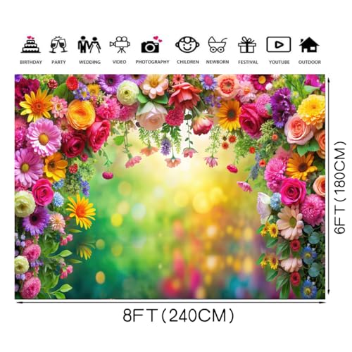 Fondo floral para fotografía 8x6 ft miniatura 5