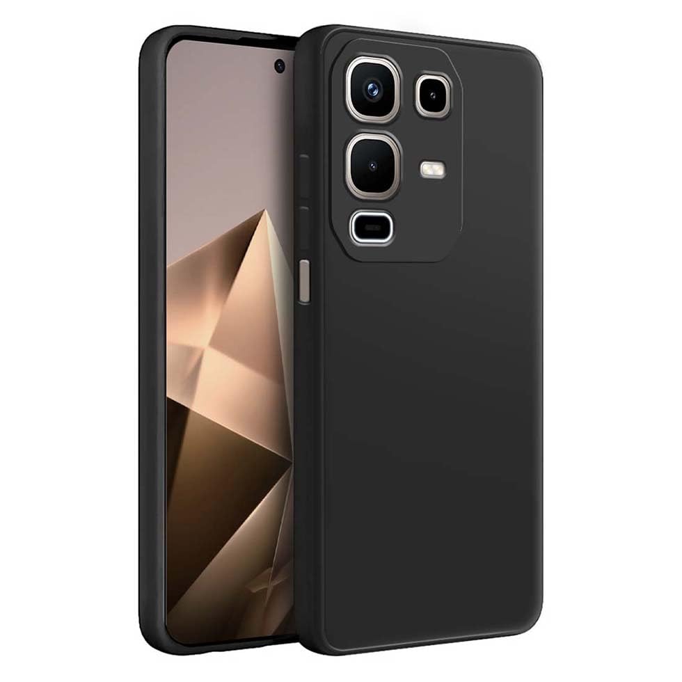 Image of Fashionury Back Cover Case for Infinix Note 50s 5G | Matte Soft Silicon Flexible | Camera Bump Protection | All Side Shock Proof Rubberised Back Case Cover for Infinix Note 50s 5G (Black)