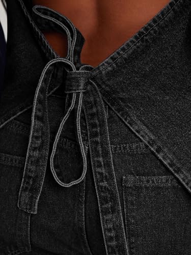 Image of Tankaneo Womens Halter Denim Vest Tops Summer Sleeveless Open Back Y2K Going Out Jean Tank Tops V Neck Button Up Waistcoat