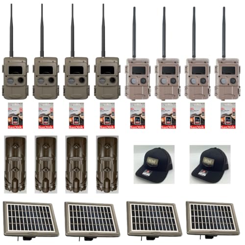 Cuddeback Cuddelink 4 Long Range IR Cameras L Series 4 Blackflash Cameras L Series 4 Battery Power Banks 4 Solar Power Banks Model PW-3600 8 16GB SD Cards 2 Hats New