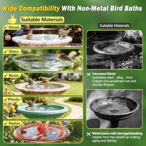 Disco de cobre para baño de pájaros en exteriores y control ecológico de estanques 6