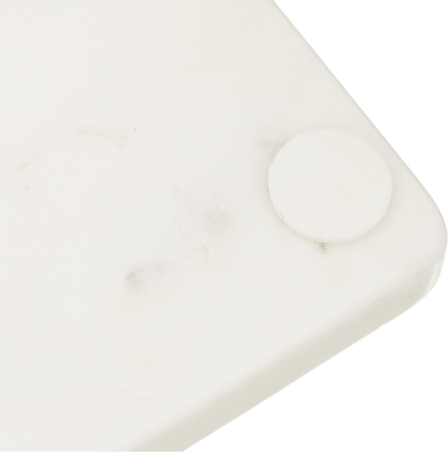 Queenza White Marble Coaster Set with Holder, 4 Inch Square Modern Coasters for Coffee Table - Coasters with Padded Bottom