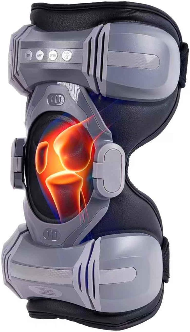 Knee Massager, Heated Knee Massager for Circulation and Pain Relief, Air Pressure & Vibration Massage for Arthritis Swelling Stiffness Pain Management Gifts for Mom Dad (Black)