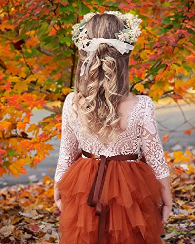 2Bunnies Girl Peony Lace Back A-Line Tiered Tutu Tulle Party Flower Girl Dress2