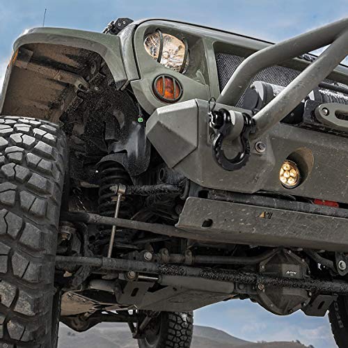 Ambull Shackles 3/4 Inch D Ring Shackle (2 Pack) 45,000Lb Break Strength With 7/8 Inch Pin, Isolator And Washer Kits For Use With Tow Strap, Winch, Off-Road Jeep Truck Vehicle Recovery, Black #TOP6