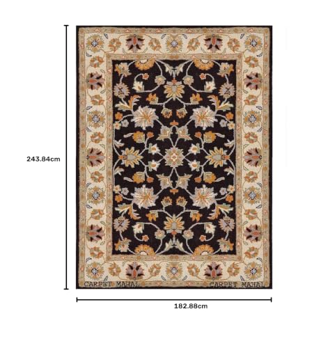 Image of Carpet Mahal Export Quality Handmade Tuffted Pure Woollen Carpet for Living Room Bedroom Size 6 x 8 feet Square (180X240 Cm) Color-Multi