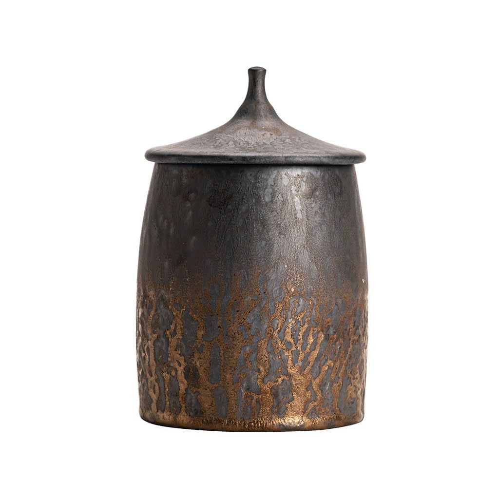 EINES Pantry Storage Containers Retro Ceramic Tea Can Household Pu'er Tea Sealed Can Storage Can Ceramic Containers for Tea, Coffee, Flour, Sugar,