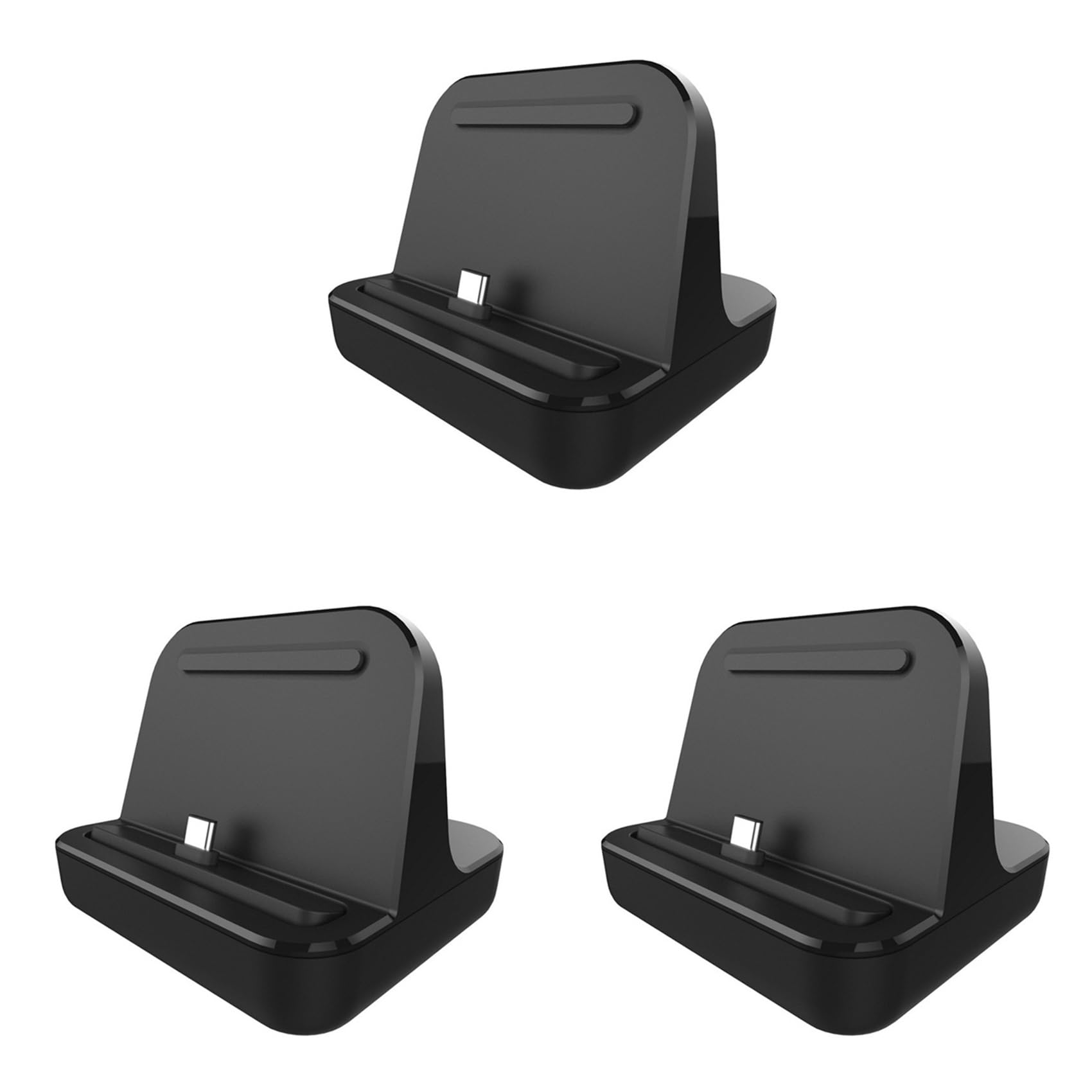 Baglaum 3X Type-C Charger Dock USB C 3.1 Cradle Charging Station for Android Phone 5V 2A for Type-C Smartphones, Black, 750124572
