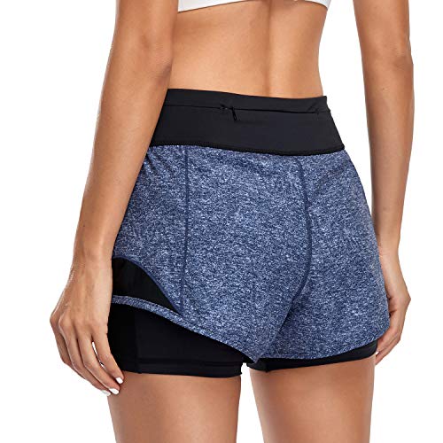 Buy REKITA Womens Running Shorts with Liner 2 in 1 Athletic Shorts with