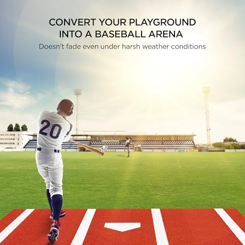 Batting Mat Baseball Hitting Mat Baseball Batting Cage Mat 11' x 5' Regulation Size Turf Batters Box Mat with Home Plate and Anti Fade Turf