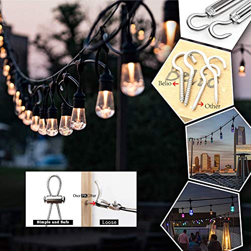 Ancectree String Light Hanging Kit，Guide Wire For Outdoor String Lights ,Vinyl Coated Wire Rope Wire Cable Outdoor Light Guide Wire,Include 182Fts 304 Stainless Steel Wire Cable, Turnbuckle And Hooks #TOP3