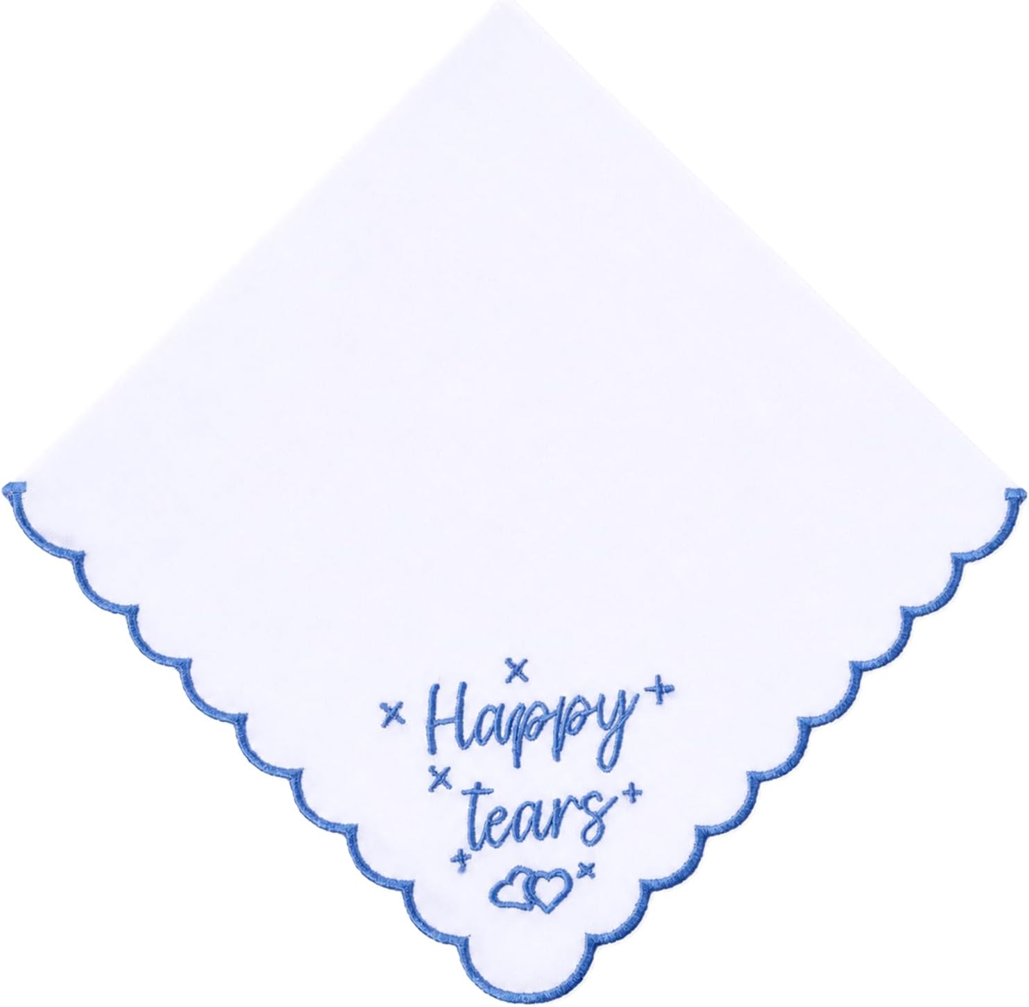 2 Pcs Wedding Handkerchief Happy Tears Embroidered Handkerchief