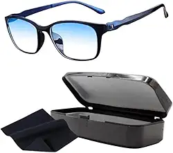KIT Óculos Contra Luz Azul de Computador, Tablet ou Celular Filtro Azul Confortável e Leve Completo com Estojo Case e Flanela PREMIUm DUPIN